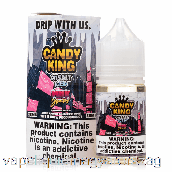 Jeges Rózsaszín Négyzetek - Candy King On Salt - 30ml 35mg Vape Folyadék